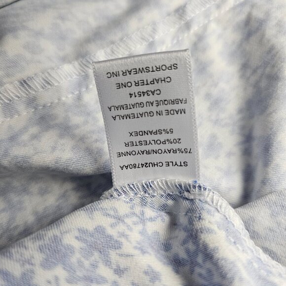 Jules & Leopold Floral Cropped High Waist Blue And White Pull On Capri Pants - Picture 5 of 8